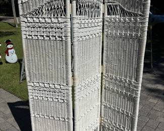 3 piece white wicker room divider $150.00.