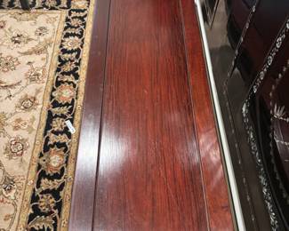 Rosewood Sofa Table from Hong Kong w smoked glass top protection $300.00
54”w 15”d 27” t