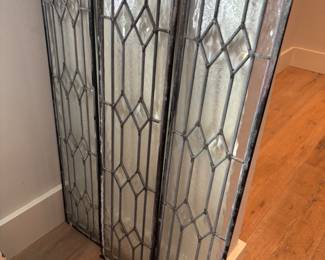 Leaded glass window panels $150.00 each 7”x 33.5”