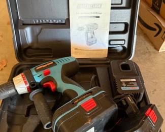 Cordless drill driver with 2 batteries and case