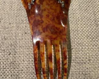 Faux tortoise antique hair comb