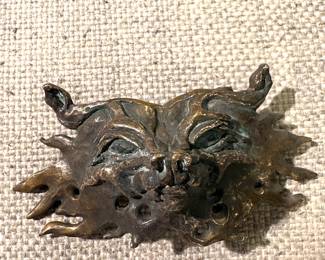 Victorian fox head belt buckle