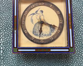 Enameled table clock