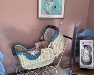 Antique wicker stroller