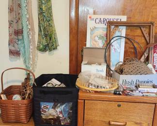 Looms, Yarn, Macrame Project Oak File Cabinet.