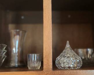 Cut Crystal Hershey Kiss Cand Dish X2