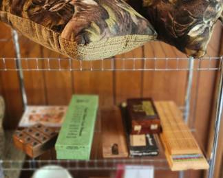 Cribbage Boards, Home Interiors Deer Print, Metal Shelf.