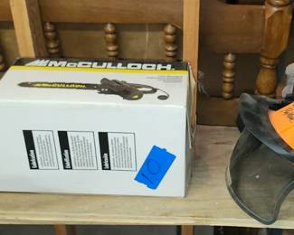 Electric chain saw and safety hard hat