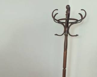 Vtg MCM BENTWOOD WOOD Hall tree rotating coat rack HAT UMBRELLA stand