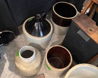 Large assortment of crocks