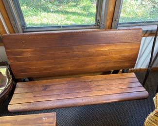 wooden bench from school desk