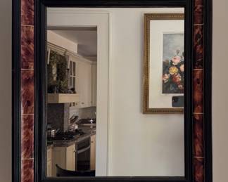 Faux Tortoise Shell Mirror. Measures 24" W x 28" H x 3" D. Photo 1 of 3.