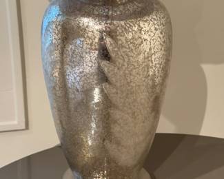 Mercury Glass Table Lamp with Silk Shade. Photo 2 of 2.