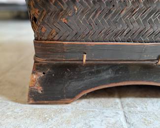 Vintage Rattan Basket Coffee Table with Lid. Measures 41" W x 24" D x 19" H. Photo 3 of 5.