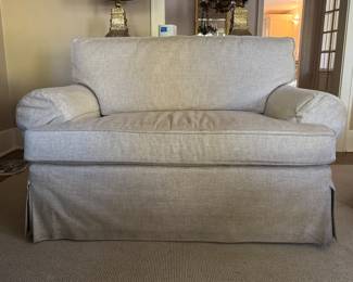 Calico Corners Twin-Size Sleeper Sofa. Measures 58" W x 38" D. Photo 1 of 3.