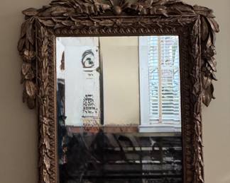 Antique Gilt Wood Mirror. Measures 26" W x 35" H. Photo 1 of 3.