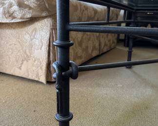 Baker Furniture Glass-Top Wrought Iron Coffee Table. Measures 28" x 40" x 18" H. Photo 3 of 4.