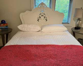 Hand-Carved White Queen Size Head Board. Measures 62" W x 62" H. Photo 1 of 2.