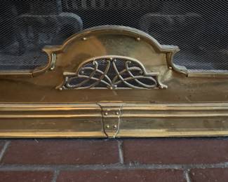 Brass Fireplace Fender. Measures 58" W with 39.5" W Opening. Photo 2 of 3.
