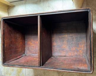 Vintage Rattan Basket Coffee Table with Lid. Measures 41" W x 24" D x 19" H. Photo 5 of 5.