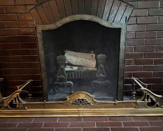 Brass Fireplace Fender. Measures 58" W with 39.5" W Opening. Photo 1 of 3.
