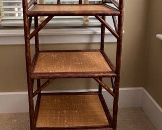Bamboo and Rattan Etagere. Measures 20" W x 12" D x 47" H.  Photo 1 of 3.