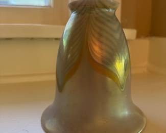 Glass Lamp Shade Attributed to Quezal. Photo 1 of 2.