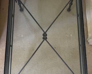 Baker Furniture Glass-Top Wrought Iron Coffee Table. Measures 28" x 40" x 18" H. Photo 2 of 4.