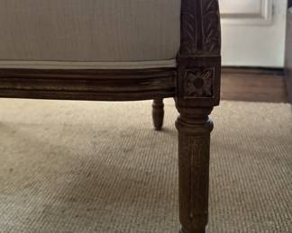 Pair of French Louis XVI-Style Bergere Chairs. Each Measures 25" W x 36" D. Photo 6 of 6.