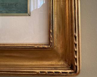 Pastoral Landscape. Watercolor on Paper Signed by Artist Edwin Lamasure (American 1866 - 1916). Companion Piece is housed at the United States Mint in Philadelphia. Measures 25" W x 16" H within mat; 34" W x 25" W Overall. Photo 3 of 3.