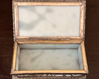 Tiffany Studios Bonze Pine Needle Stamp Holder. Measures 4" W x 2.5" D x 1.5" H. Photo 2 of 4.