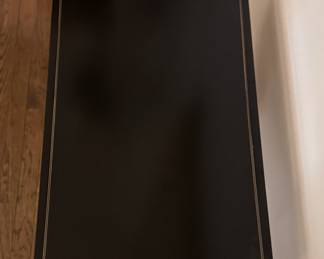 Metal and Ebonized Wood Side Table with Gold Trim - 2 Available. Each Measures 13" x 22" x 25" H. Photo 2 of 4.