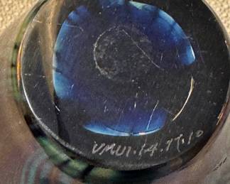 Correria Art Glass "Pulled Feather," Vase Style VMUI-14.7719. Photo 3 of 3.