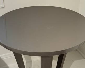 Abner Henry Grey Lacquered Side Table - 2 Available. Each Measures 30" D x 27.5" H. Photo 3 of 3.