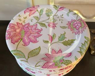 Set of 14 Cynthia Rowley Melamine Dinner Plates. Photo 1 of 2.