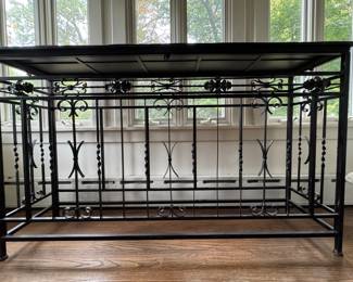 Wrought Iron Console Table with Metal Top. Measures 65" W  x 17" D x 38.5" H. Photo 1 of 5.