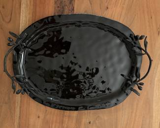 Michael Aram Olive Branch Glass Platter.