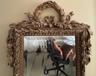 Antique Gilt Wood Mirror. Measures 26" W x 35" H. Photo 2 of 3.