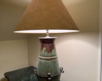 Metal Table Lamp with Patina Finish - 2 Available. Each Measures 40" H. Photo 1 of 4.