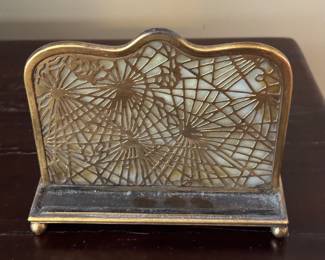 Tiffany Studios Bonze Pine Needle Letter Holder. Measures 6.5" W x 2.5" D x 6" H. Photo 2 of 4.