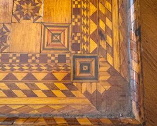 Inlaid & Marquetry Checkers / Chess Board. Measures 19" x 19". Photo 2 of 2.