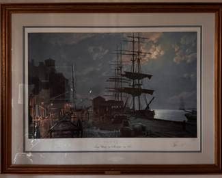 Boston's Long Harbor. John Stobart Signed & Numbered Lithograph. Print Measures 32" W x 20" H. Photo 1 of 3. 