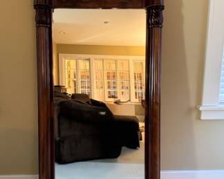 Antique Flame Mahogany Pier Mirror. Measures 34" W x 70" H. Photo 1 of 3.