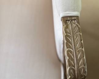 Pair of French Louis XVI-Style Bergere Chairs. Each Measures 25" W x 36" D. Photo 5 of 6.