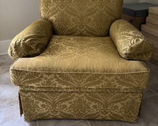 Calico Corners Damask Upholstered Club Chair -- Only One. Measures 38" W x 38" D. Photo 1 of 4.