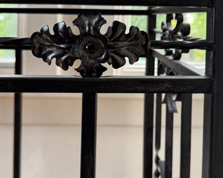 Wrought Iron Console Table with Metal Top. Measures 65" W  x 17" D x 38.5" H. Photo 4 of 5.