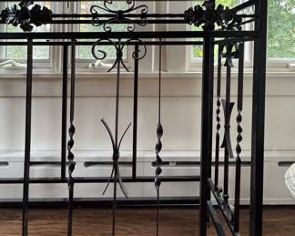 Wrought Iron Console Table with Metal Top. Measures 65" W  x 17" D x 38.5" H. Photo 3 of 5.