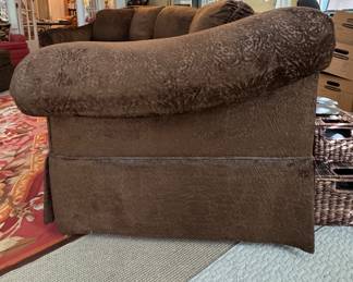 Four-Seat Curve-Back Sofa with Down-Filled Cushions. Would be an amazing recovered. Ask us for resources! Measures 124" W x 36" D. Photo 3 of 4.