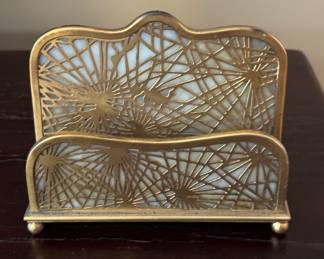 Tiffany Studios Bonze Pine Needle Letter Holder. Measures 6.5" W x 2.5" D x 6" H. Photo 1 of 4.
