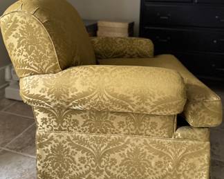 Calico Corners Damask Upholstered Club Chair -- Only One. Measures 38" W x 38" D. Photo 2 of 4.